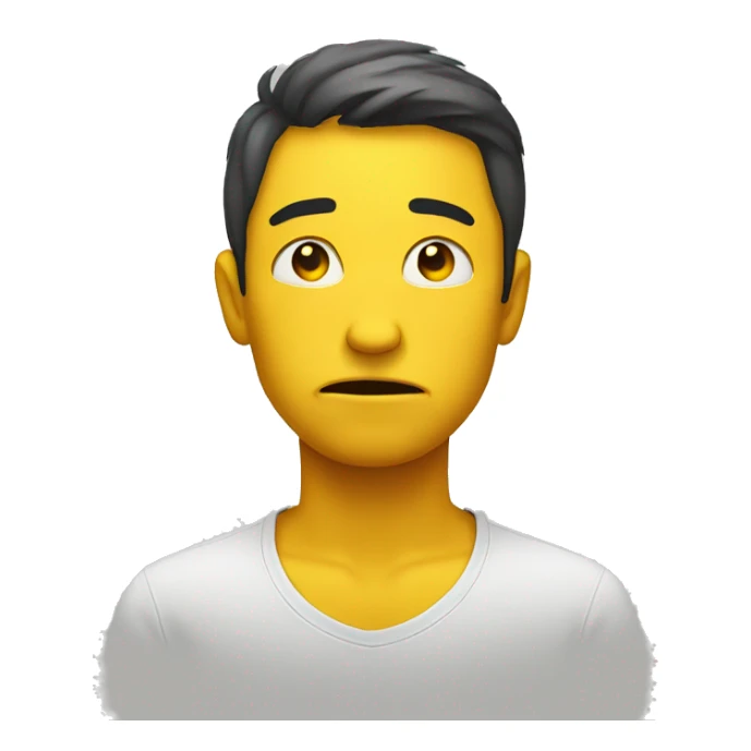 Yellow circle emoji face disappointed side eyes  sticker