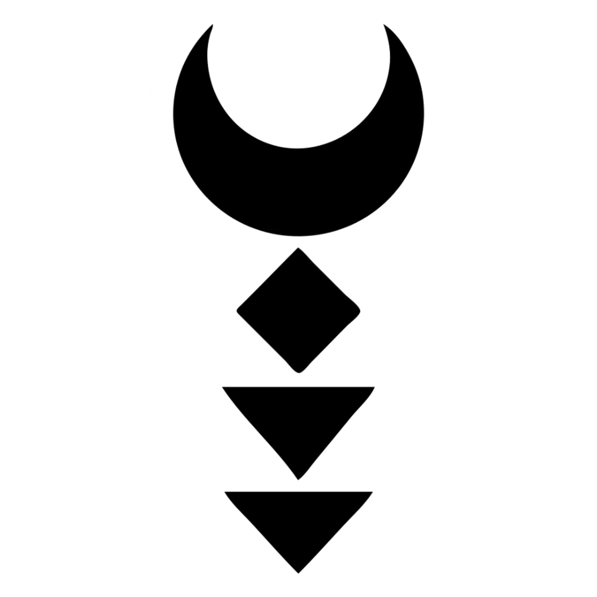 minimalist black and white geometric shapes logo inspired by Sleep Token band sticker