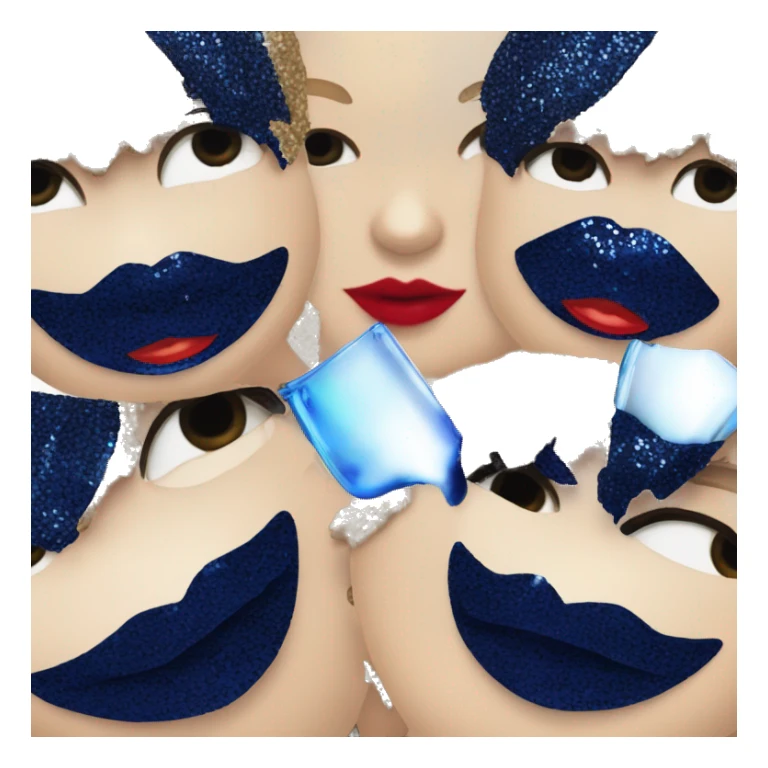 Realistic Taylor swift wearing navy blue glittery sequin bodysuit and dark blonde long hair with red lipstick and blue eyes  sticker