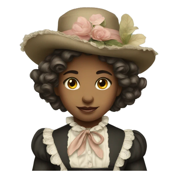
young girl in 19th century costume sticker