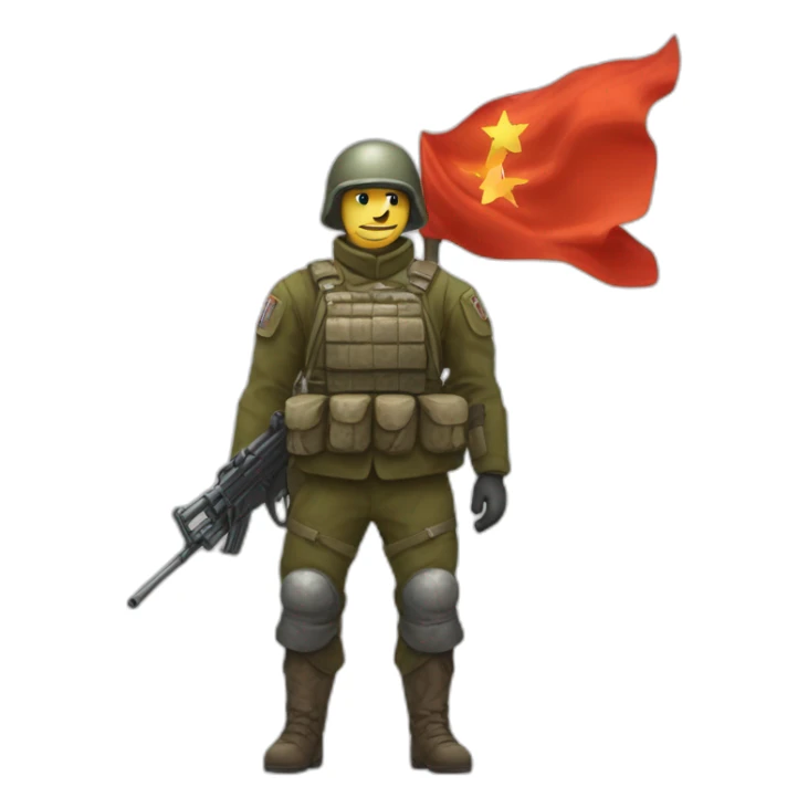 Char d'assaut russe avec derrière des explosions  et le drapeau russe sticker