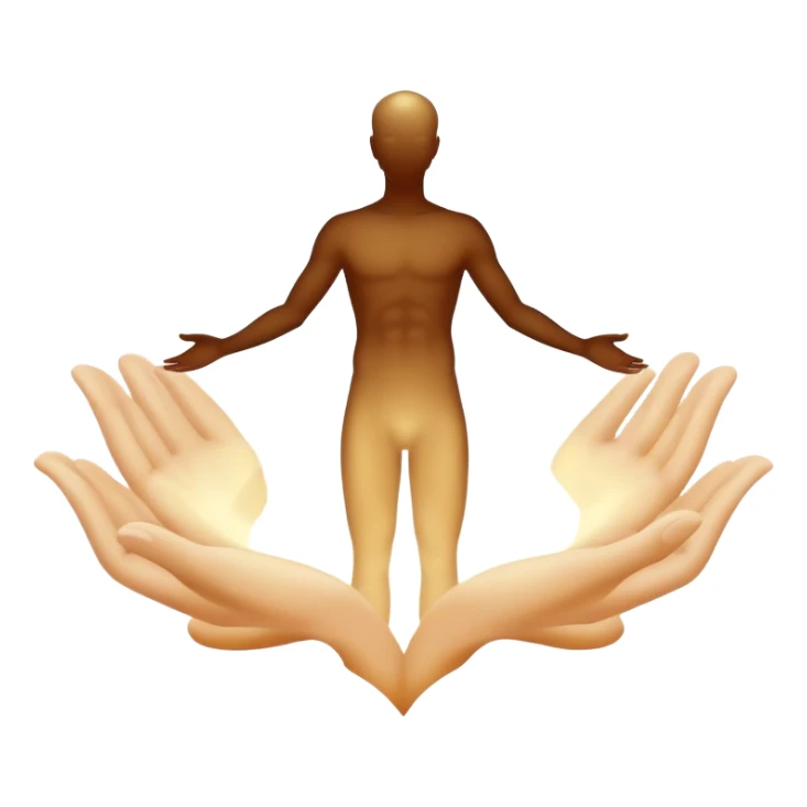 Human silhouette dissolving into light, soul transcending, spiritual enlightenment sticker