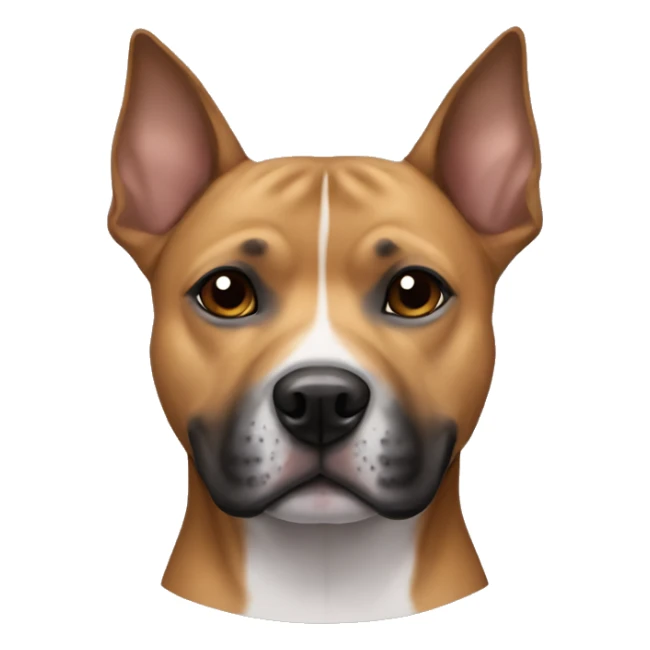 Staffy with light brown fur and pointy ears and a dark muzzle  sticker