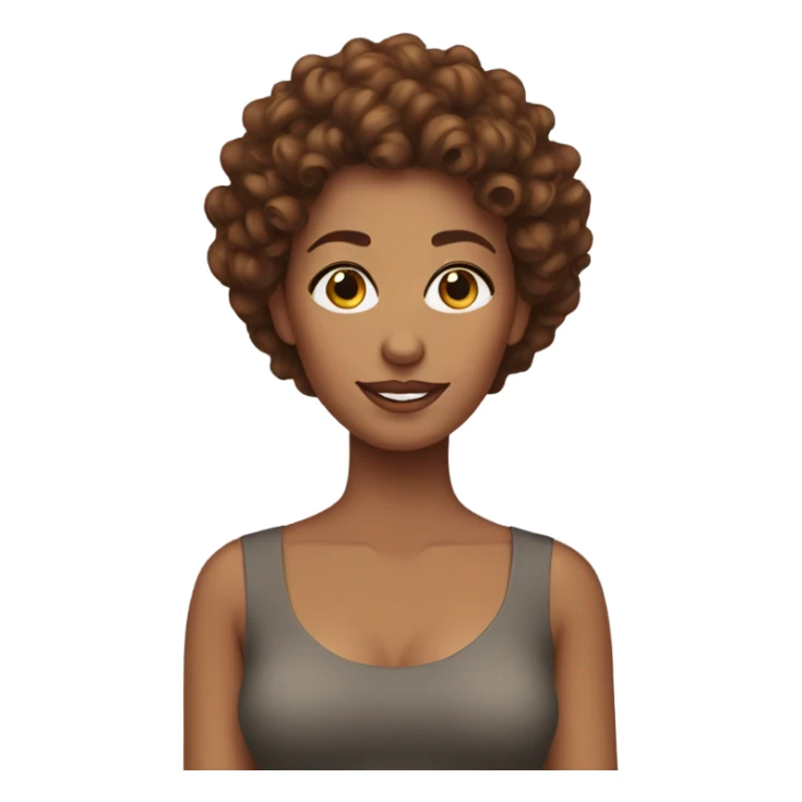 Brown curly hair wife sticker