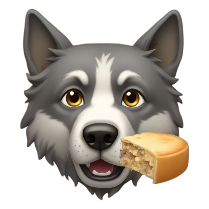 Un chien qui mange un loup sticker