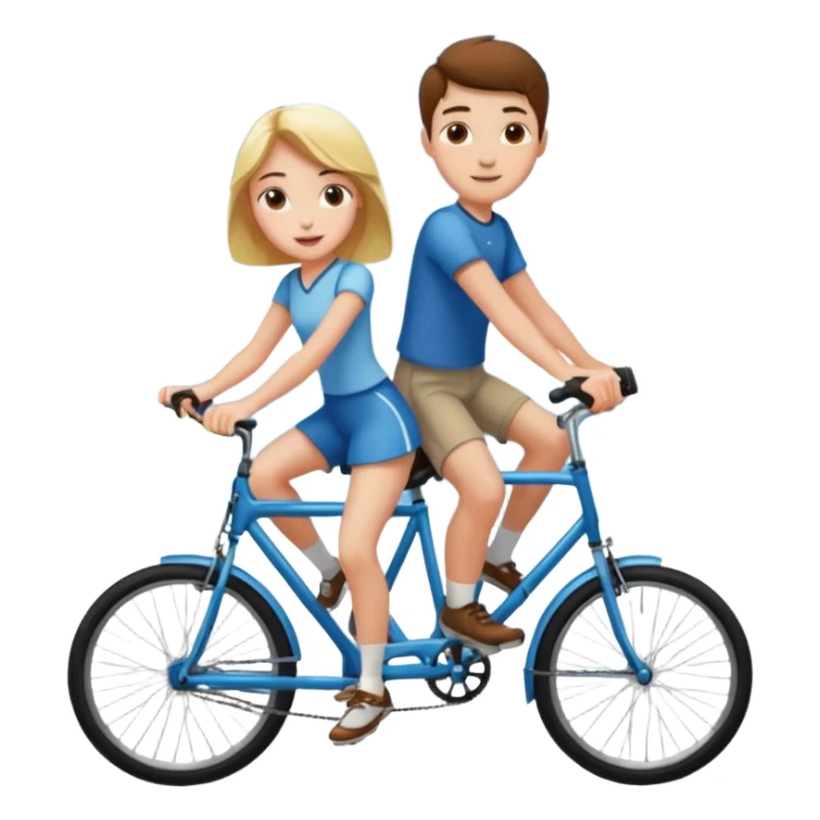 Girl and guy riding a bicycle sticker