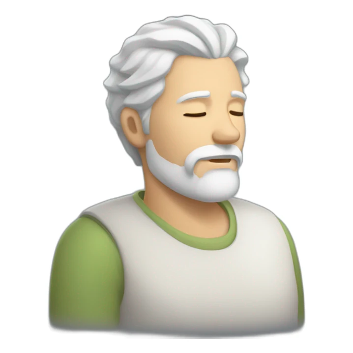 Man with gray hair and white beard sleeps and dreams sticker