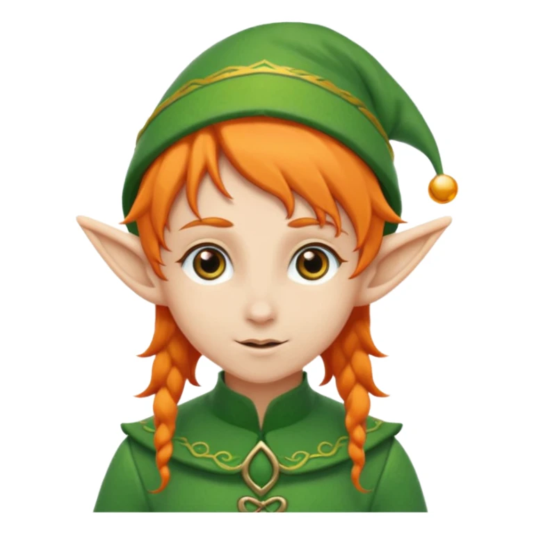 elf with orange hair and green hat sticker