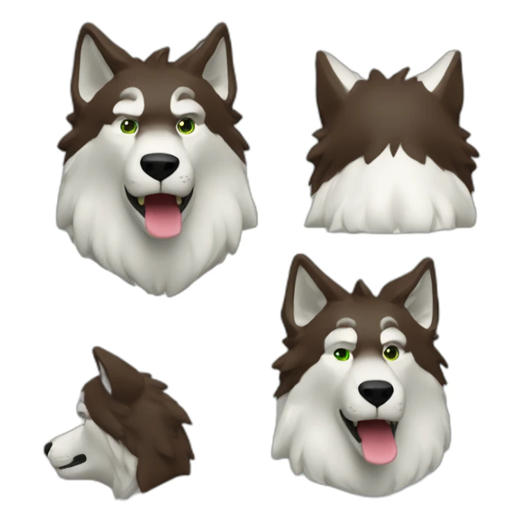 lobo como campera roja, pelo lacio y ojos verdes sticker