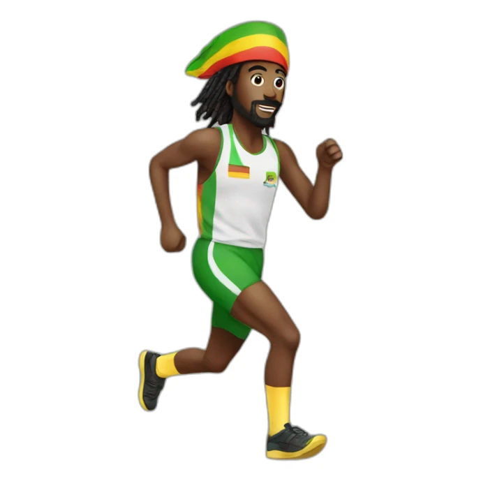 Rasta coureur a pied sticker