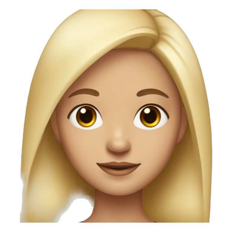 Girl with blonde hair and brown eyes with eyelashes sticker