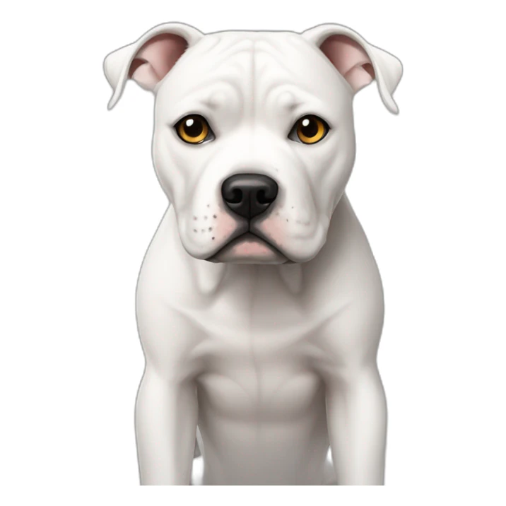 White Staffordshire Bull Terrier sad sticker