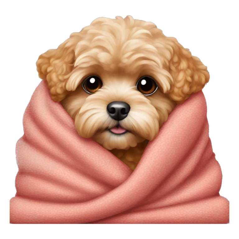 Red Maltipoo in cozy blanket sticker