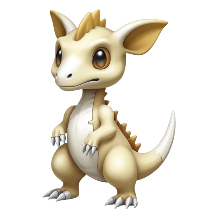 Shiny Exotic Excessive Mysterious Cubone-Pokémon-Fakémon-hybrid-creature (full body) sticker