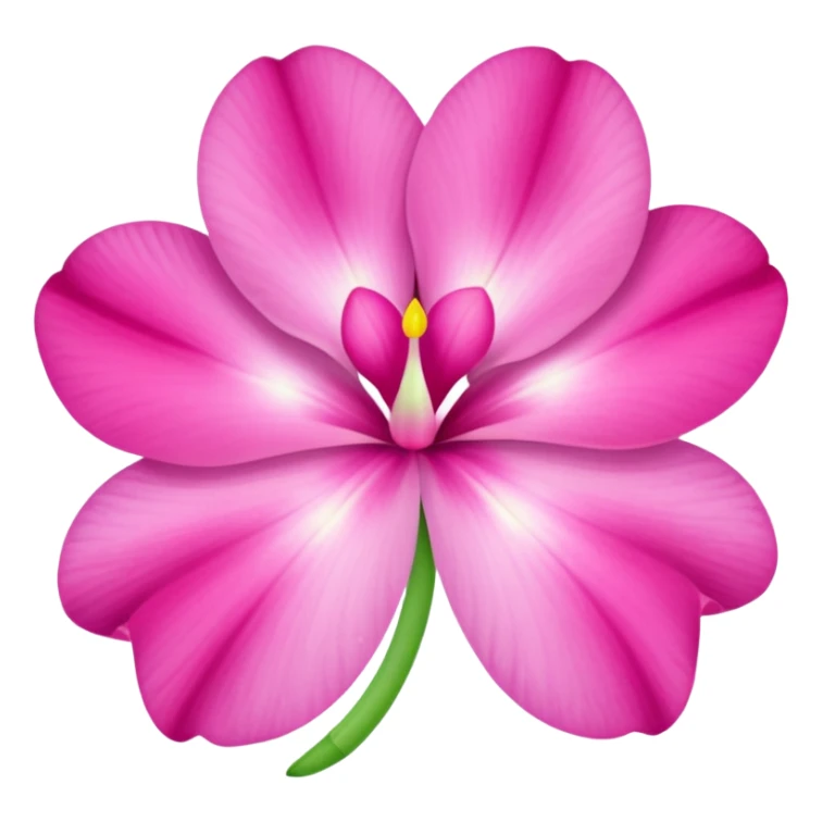 sweetpea flower, pink with dotted center, emoji style sticker