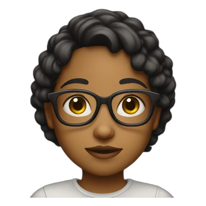 Short girl with glasses sticker