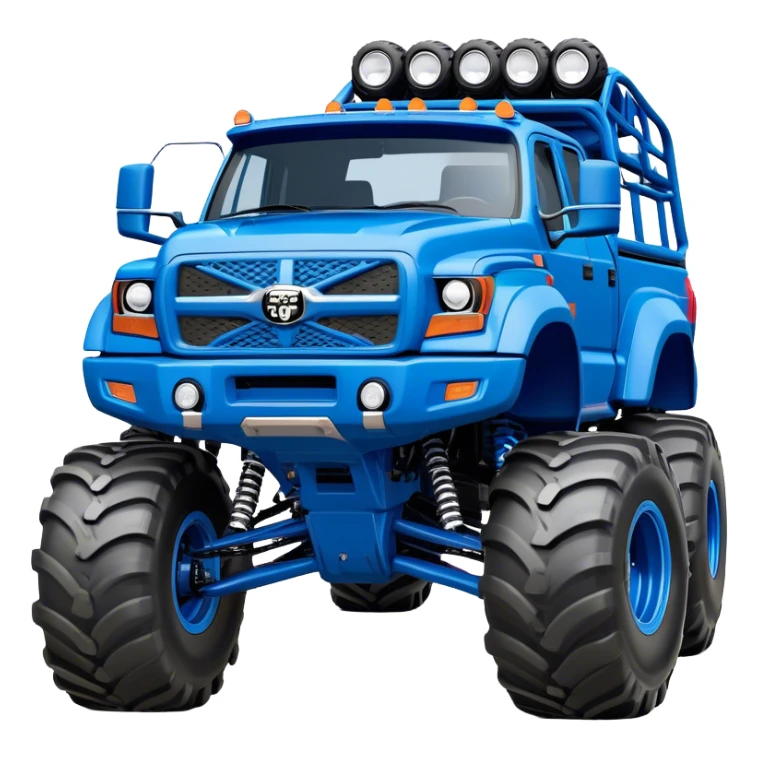 Bigfoot - Bigfoot 4x4 (Model Year: 2022) (Iconic colour: Blue) - An oversized, rugged monster truck with bold, aggressive lines painted in a striking blue. Focus on massive, rugged tires and a muscular chassis that exudes raw power and an urban legend feel. sticker