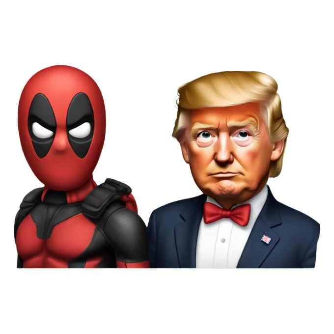 Deapool and Donald Trump  sticker