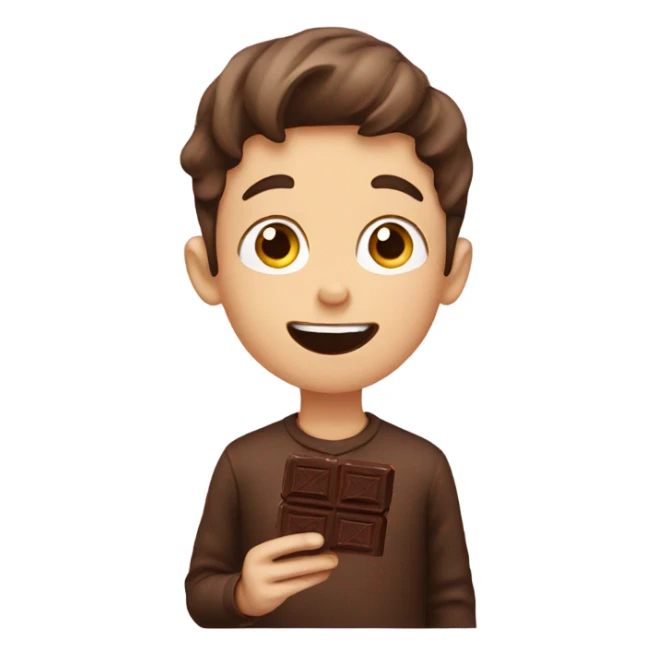 Boy eating chocolate  sticker