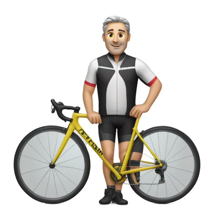 middle age man in cycling clothing sticker