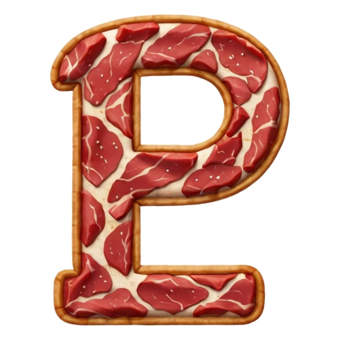 number seven made of meat sticker