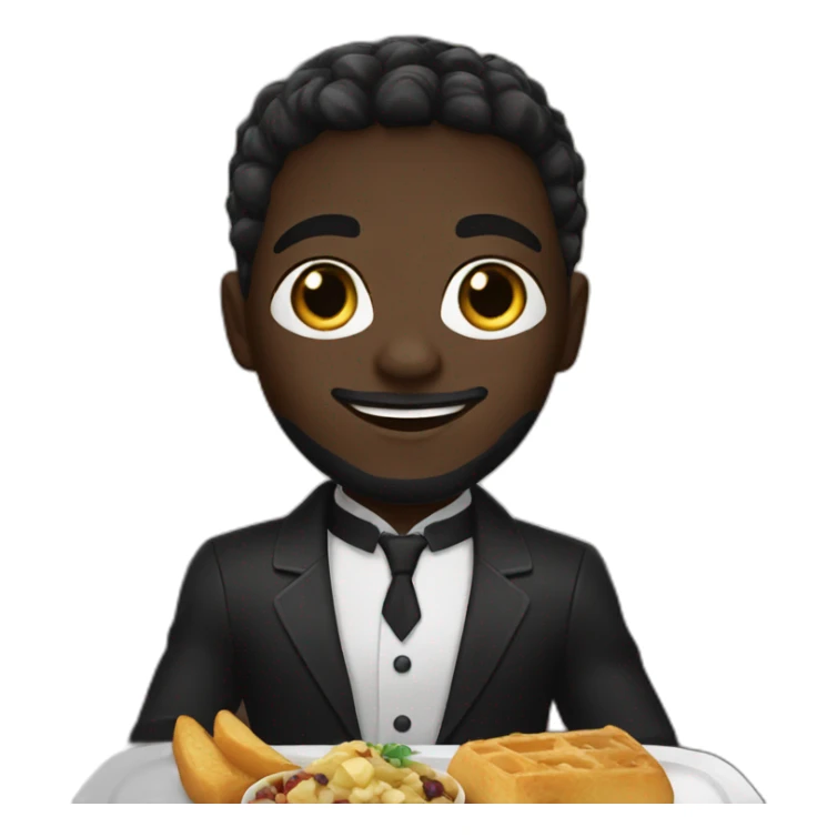 black panther character as a waiter sticker