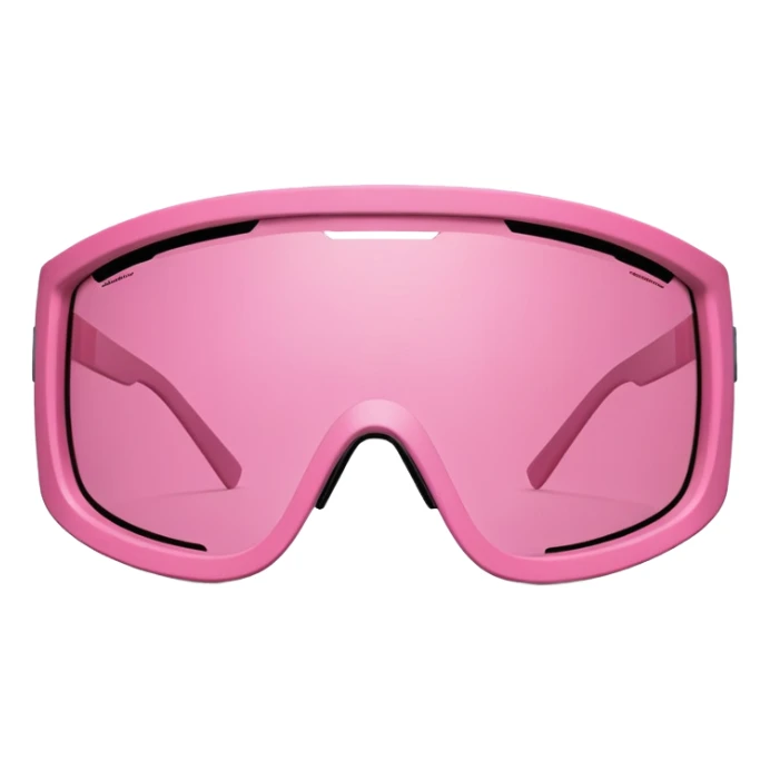 sporty pink shield visor sunglasses with thick textured frame, rugged surface pattern, massive build, one-piece lens sticker