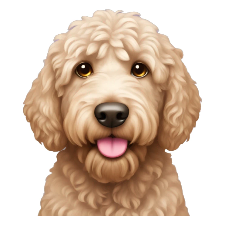 Labradoodle with very pink nose sticker