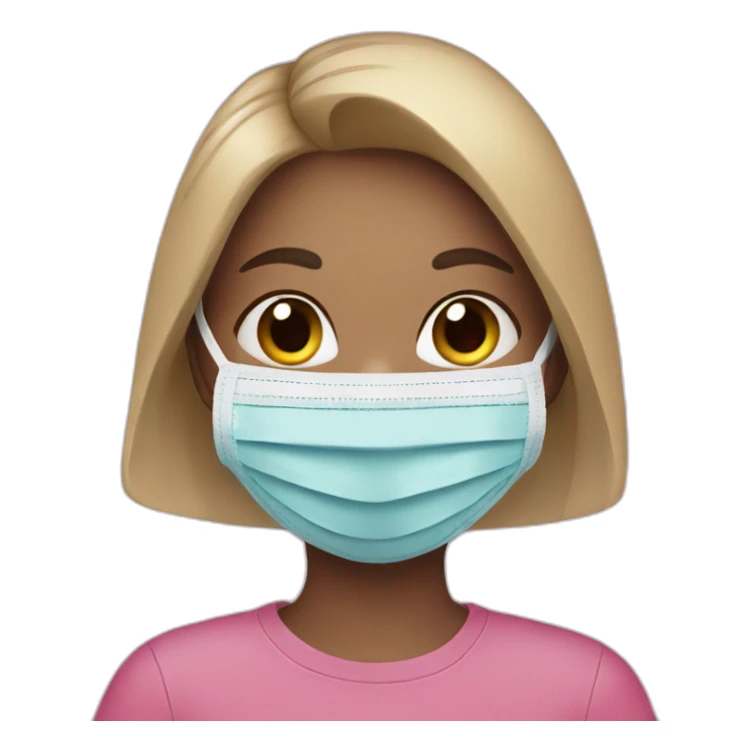 a girl with face mask and an iPhone sticker