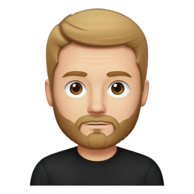 8-BitRyan with dark blonde hair and thin buzz beard, black shirt sticker