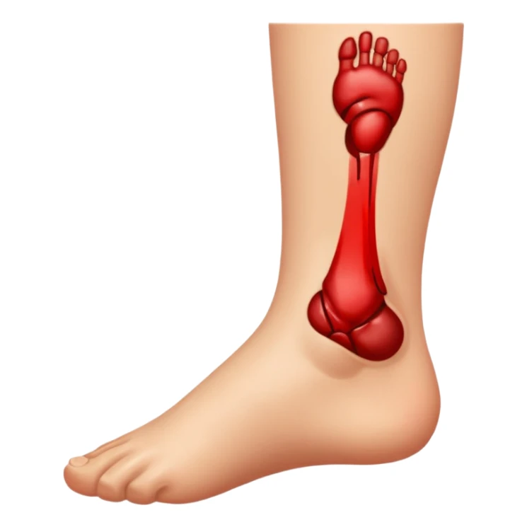 ankle injury from slippery floor sticker