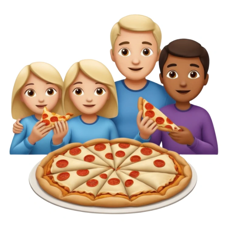 familia comiendo pizza y empanadas argentinas sticker