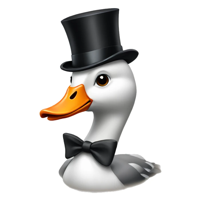 Goose wearing top hat  sticker