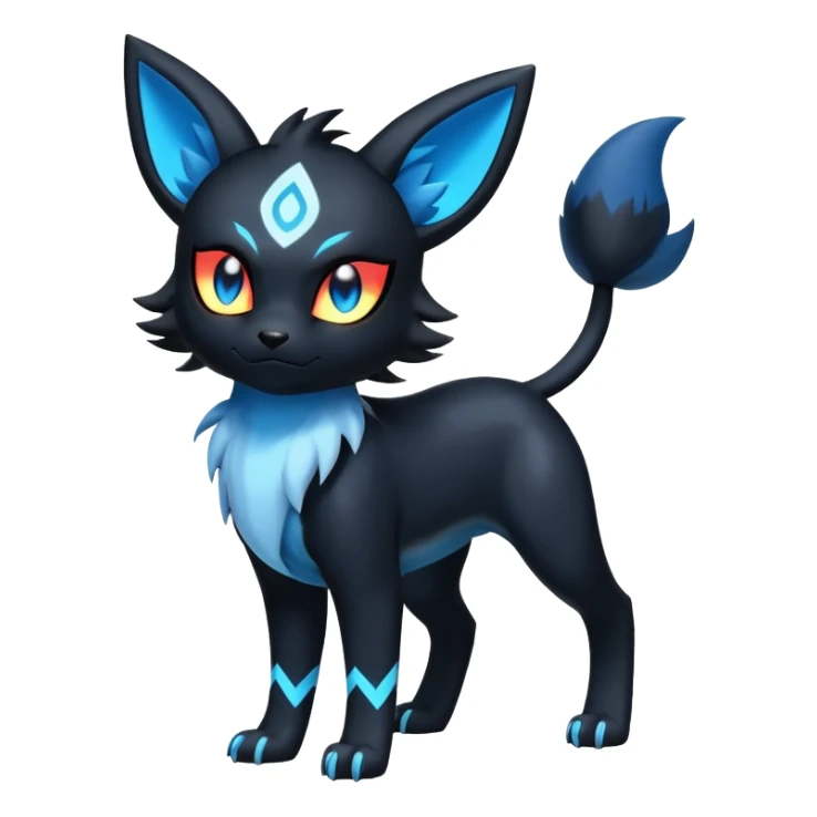 Shiny Litten-Umbreon-Absol-Hybrid (full body) sticker
