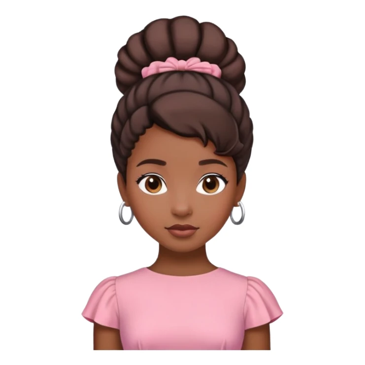 Black girl with an updo princess wearing all pink  sticker