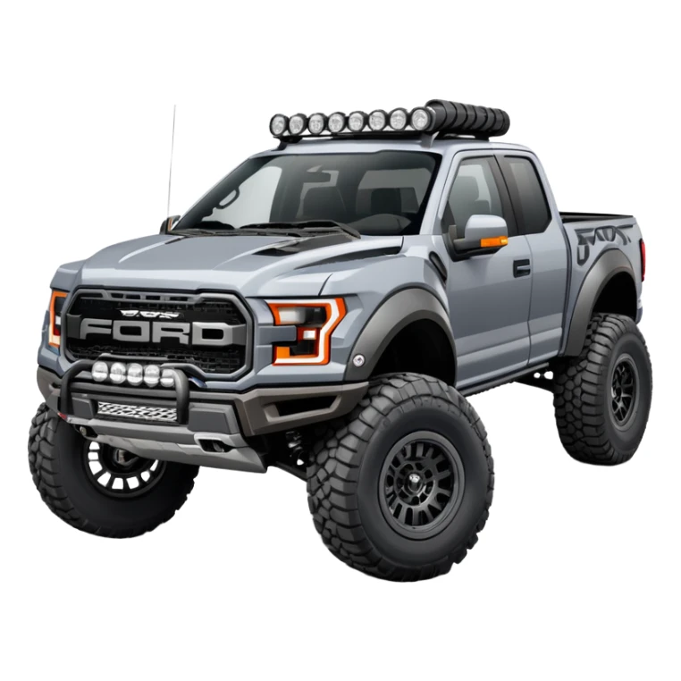 Gray Ford F-150 Raptor with Fox Shocks 3.0 Race Series Front & Rear sticker