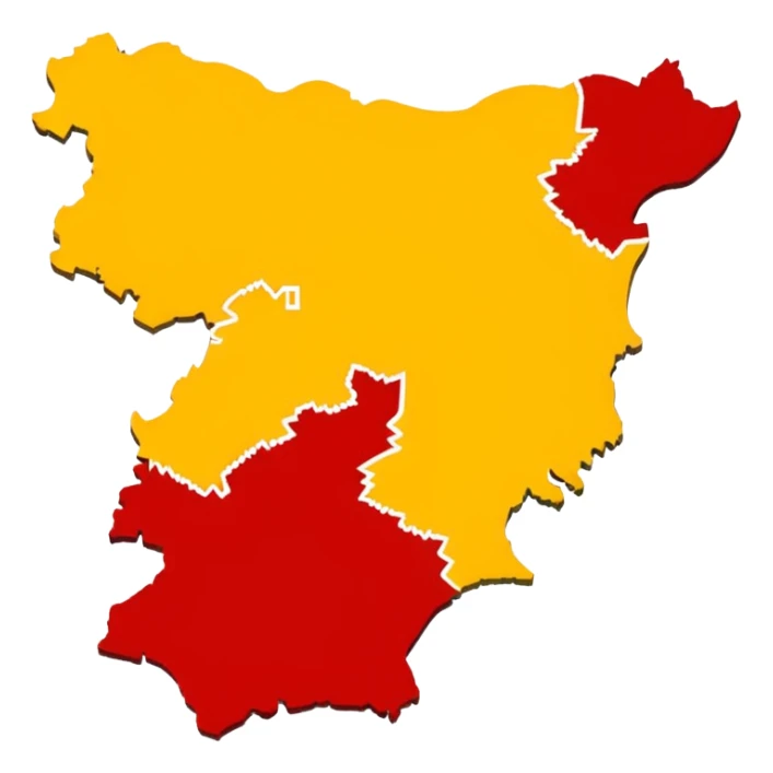 Create a emoji for Karnataka Map typed top yellow and bottom red sticker