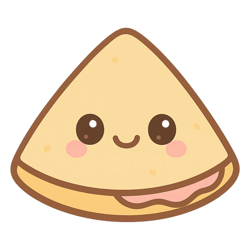 quesadilla, kawaii style, smiling face, cute and round sticker