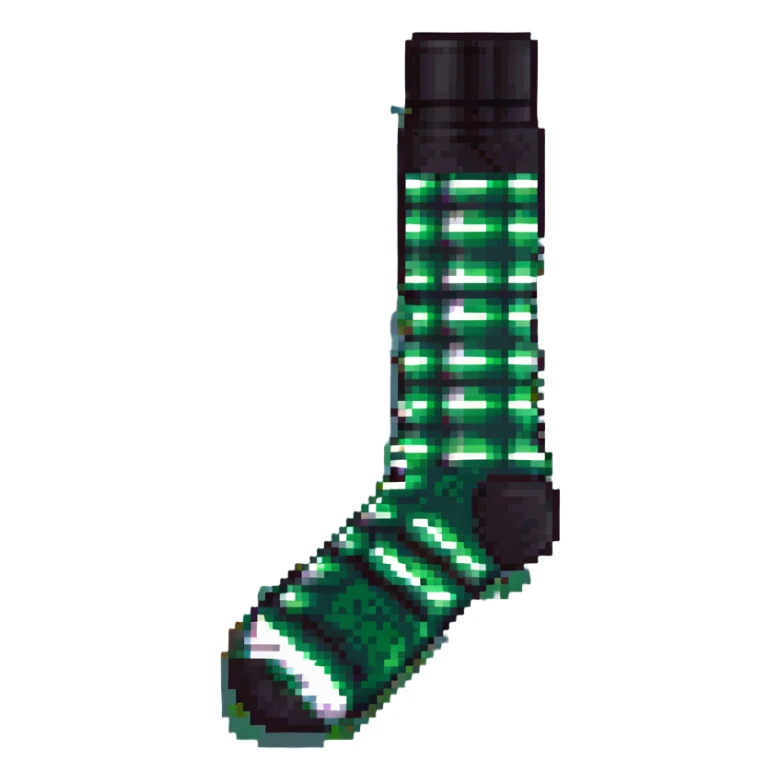 black football sock, simple pixel art, no text sticker