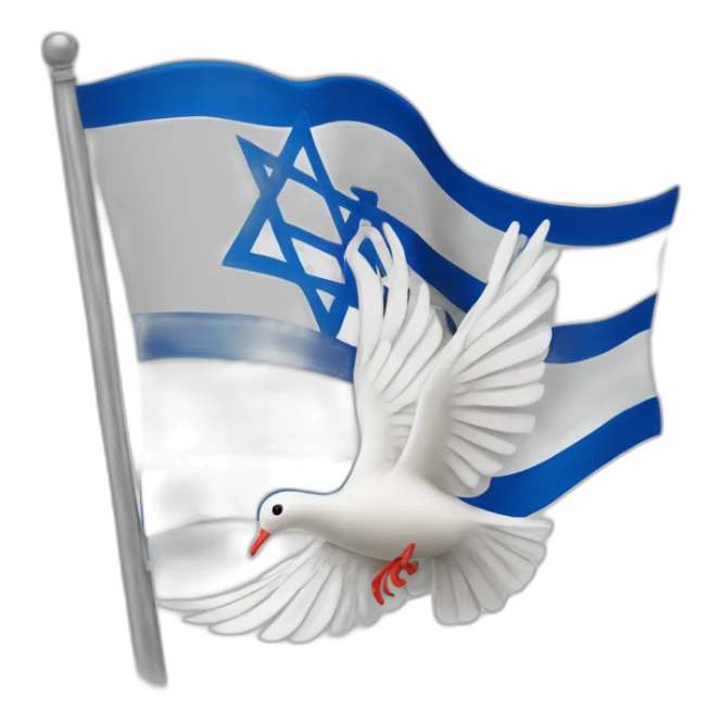 Israel flag and dove of peace sticker