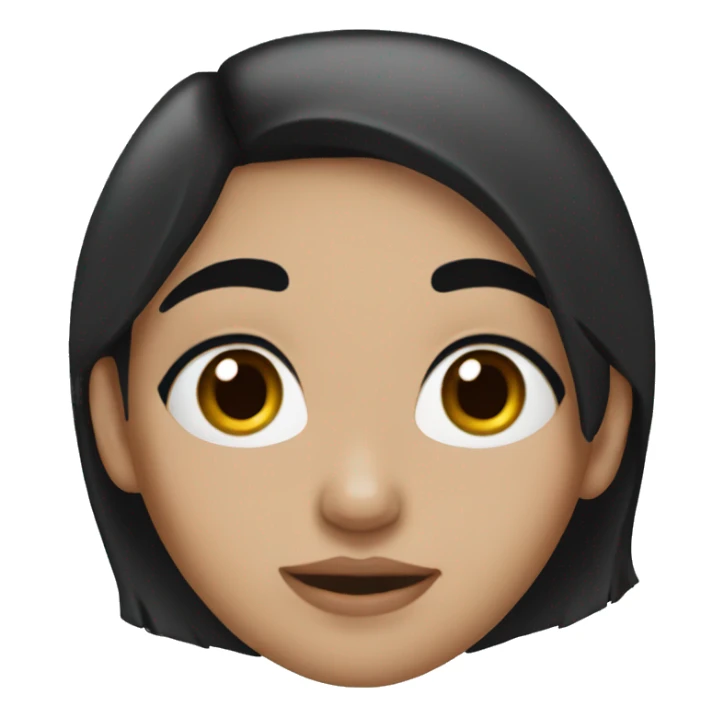 girl with black hair and  dark eyebrows  sticker