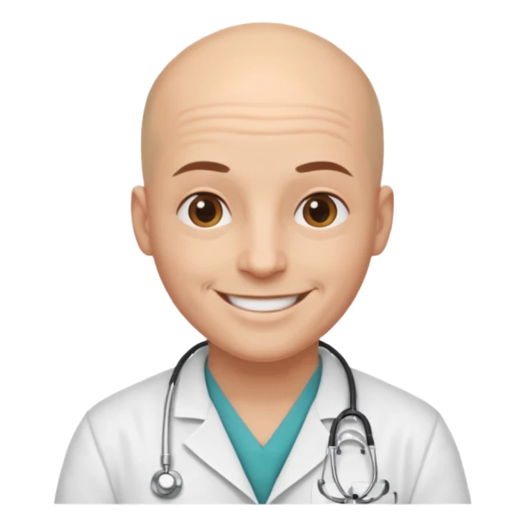 bald doctor with bandanna sticker