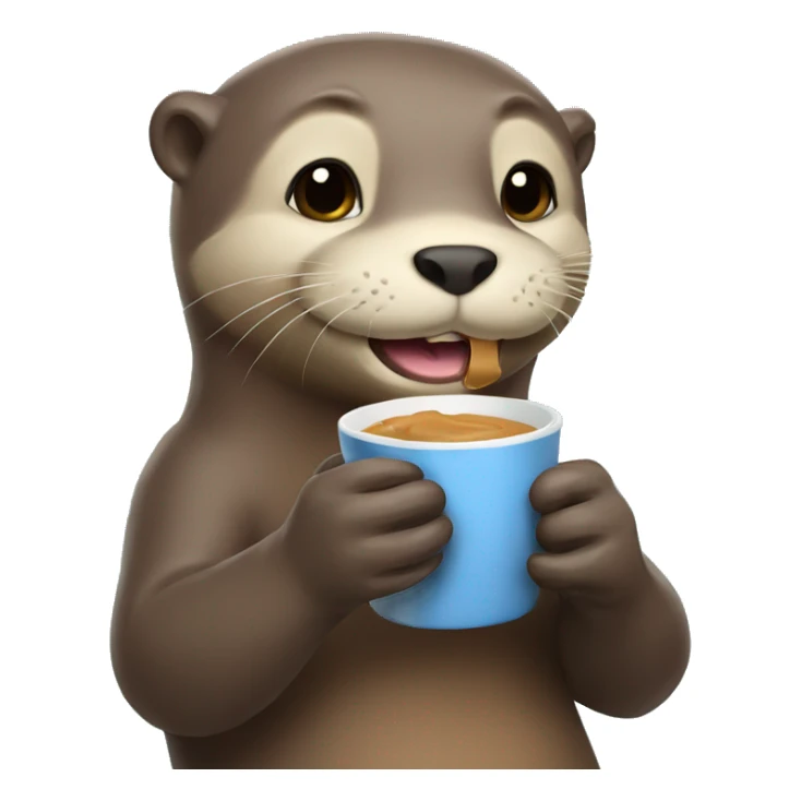 Otter drinking tea and eating peanut butter sandwich sticker