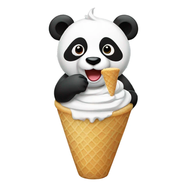 Panda eating ice cream sticker