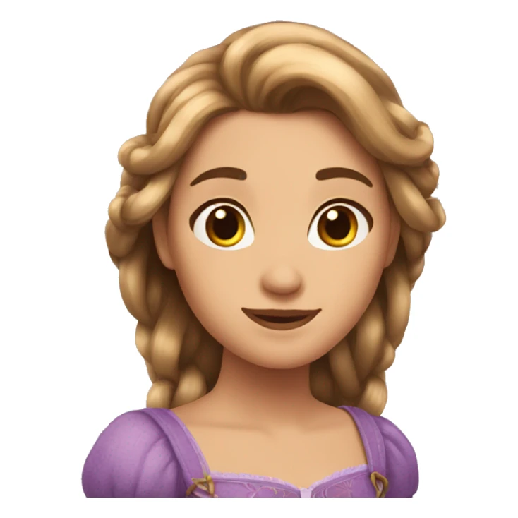 Rapunzel with short brown hair sticker