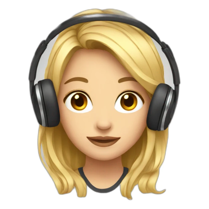 support girl headphones sticker