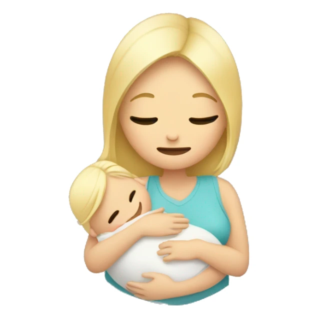 blonde woman hugging her newborn sticker