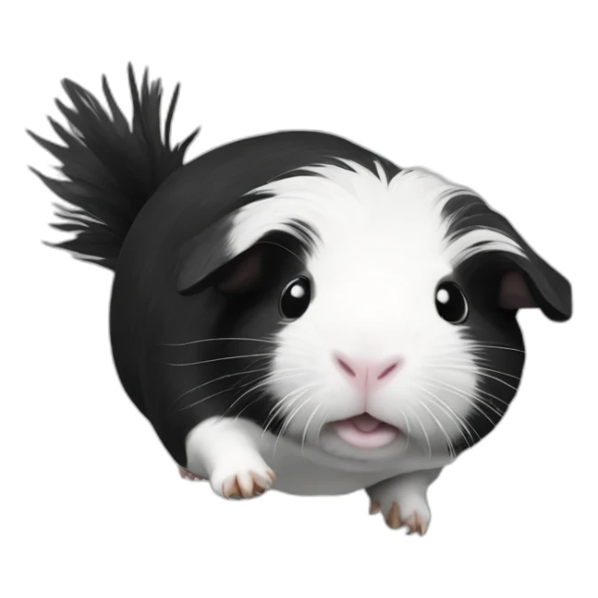 Guinea pig black and white flying sticker