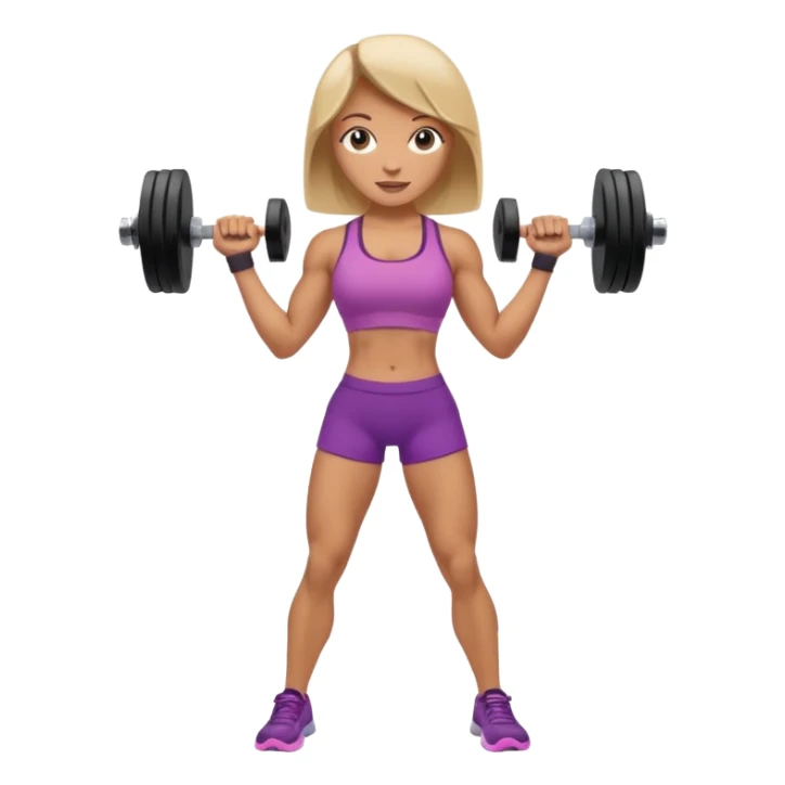 full body strong lean woman lifting dumbbells with her arms performing bicep curl sticker
