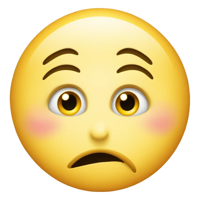Shocked puckered-lip yellow circle emoji face with widened eyes looking one side  sticker